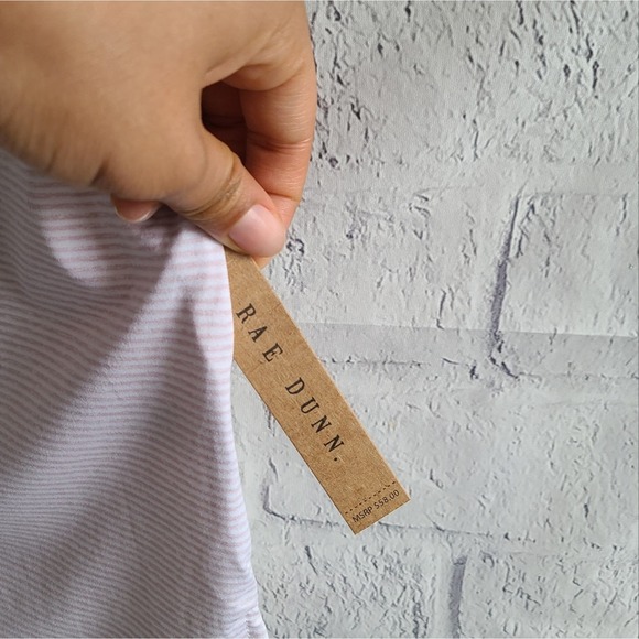 Rae Dunn Striped Hilo Hem Heather Pink Be Kind PJ Top NWT SZ S - Picture 4 of 8